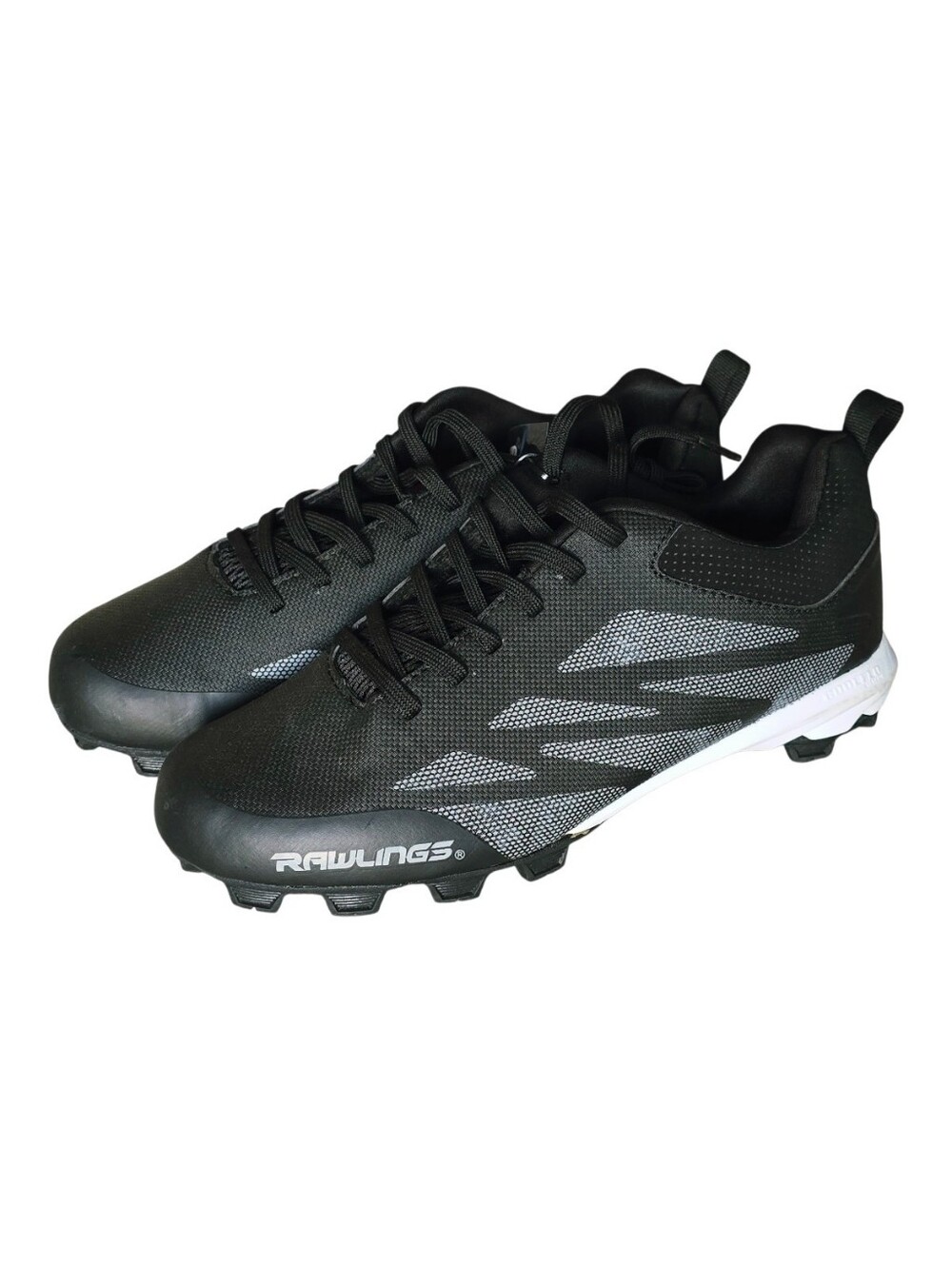 New With Tag Rawlings Black and White Men's Athletic Cleats Size 7.5